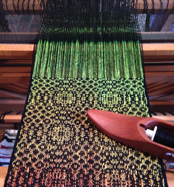 Weaving in progress